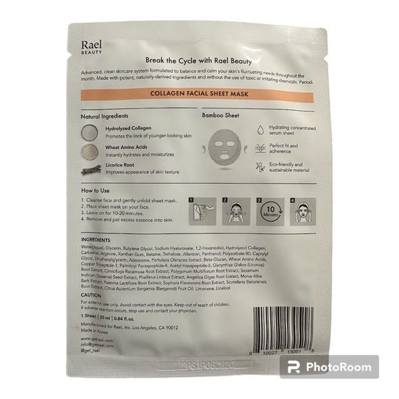 Sale: Bundle 3 for $10 - Rael Beauty Collagen Face Mask - Picture 8 of 10
